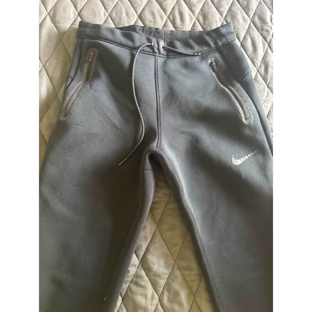 Nike Therma-Fit Fleece Jogger Pants Mens M Black Drawstring Ankle Zip Pocket
